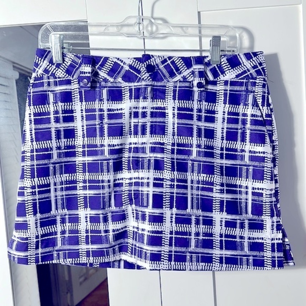 Women’s Under Armour Purple & White Plaid Polyester Blend Golf Tennis Skort 8